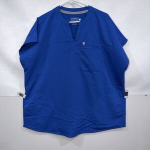 Fabletics Evolve Scrub Top Women's Sz XXL/1X Blue Medical Soft Stretch Nurse RN